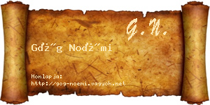 Góg Noémi névjegykártya